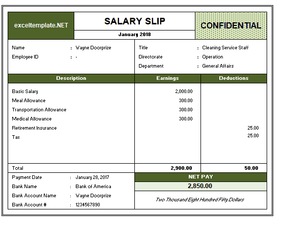 payslip template free download excel